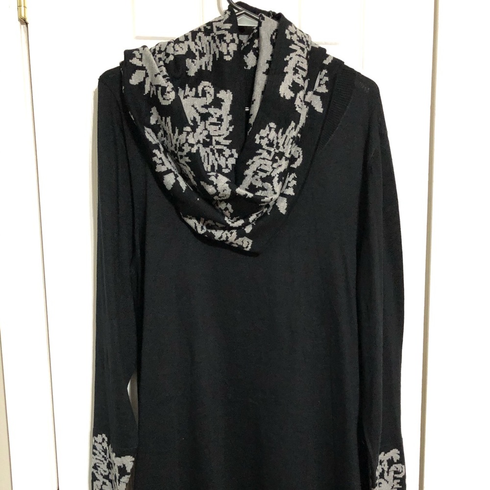 Tunic Length Sweater with Cowl